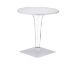stolik Crystal Round - biały - wynajem mebli cateringowych